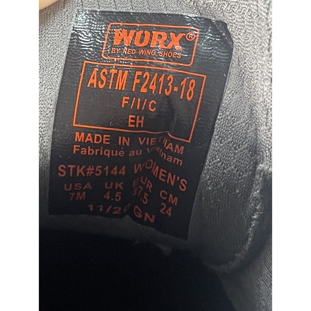WORX by Red Wing Shoes Steel Toe Oxford 5144 Womens 7M Gray‎ Safety Work Shoes - Picture 2 of 6